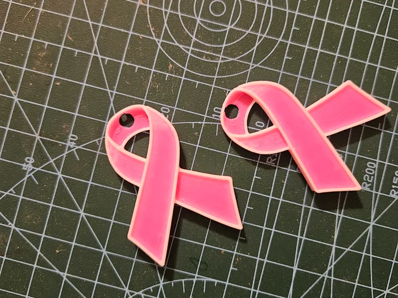 Breast cancer ribbon keychain