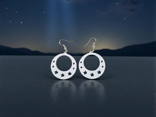 Stars in round earrings