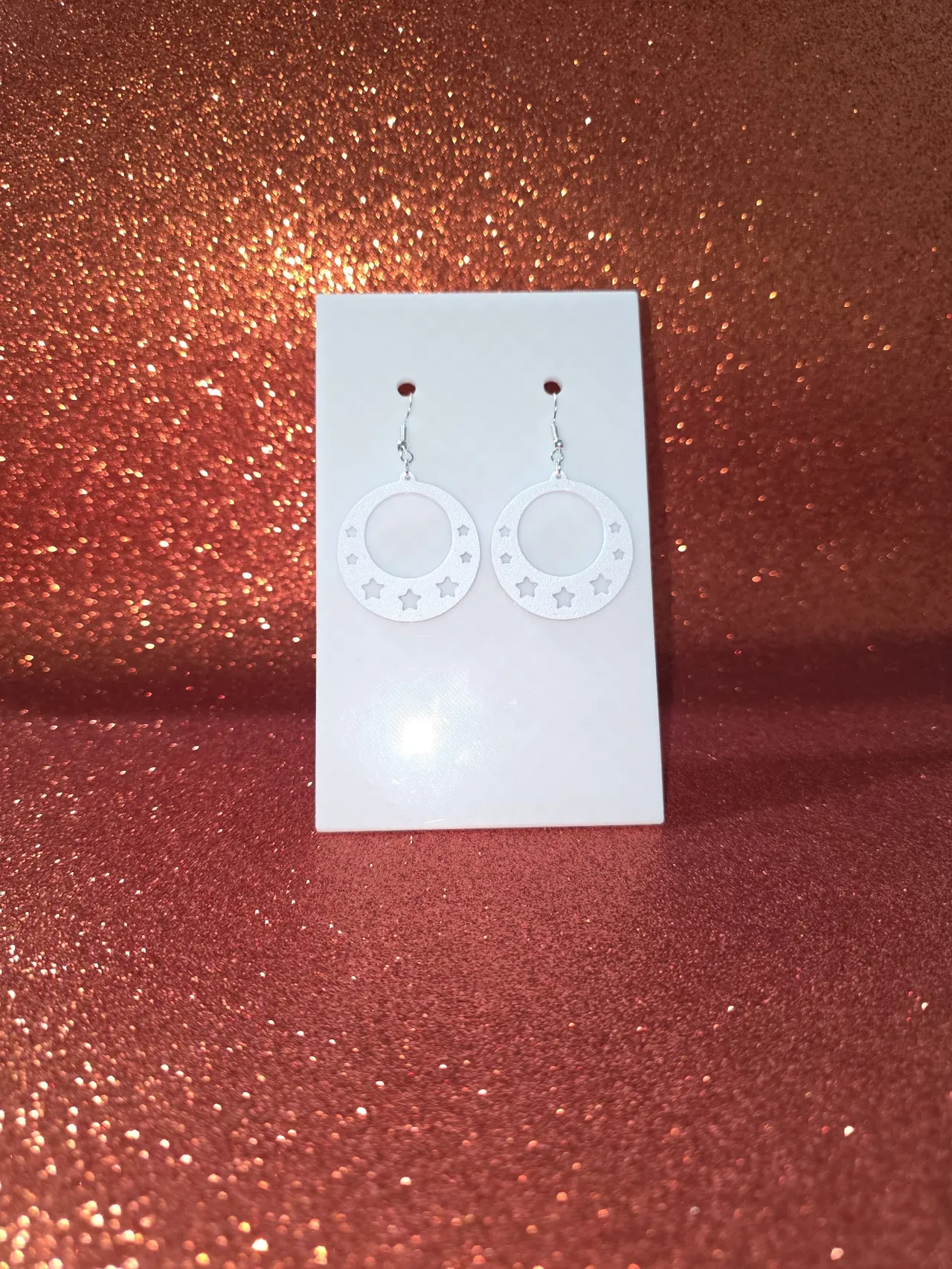 Stars in round earrings view 2