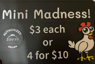 Mini Madness Pricing Sign for Zou3D sellers