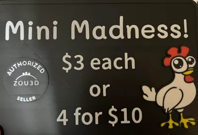 Mini Madness Pricing Sign for Zou3D sellers
