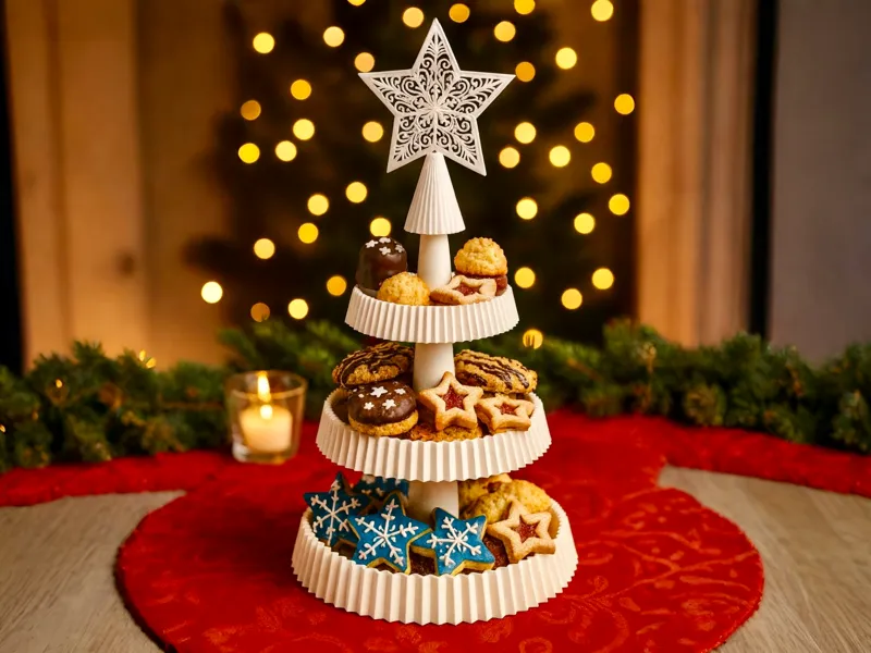 Christmas Rotating Multi-Tier Cookie Display Stand