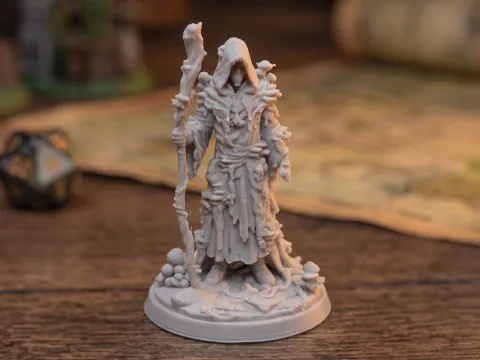Escenografía en miniatura: Circle of Spores Druid - Fungal Shaman (32mm Base) — referencia de MakerWorld