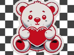 Teddy bear with heart keychain valentines day