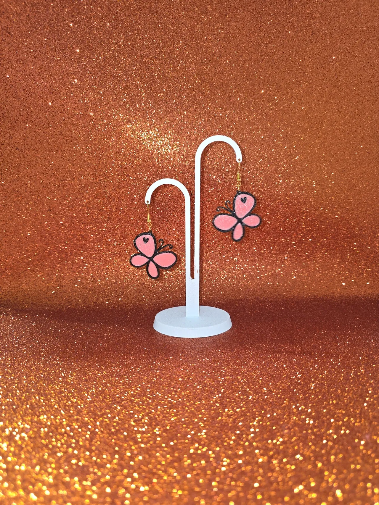 Butterfly heart v2 earrings view 3
