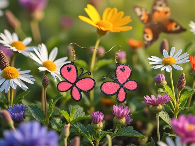 Butterfly heart v2 earrings