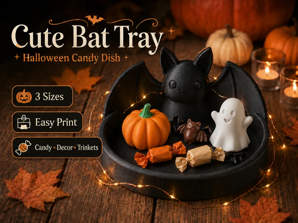 Bandeja organizadora: Bat Tray – 3 Sizes | Halloween Candy Dish & Decor. Referencia del modelo original.