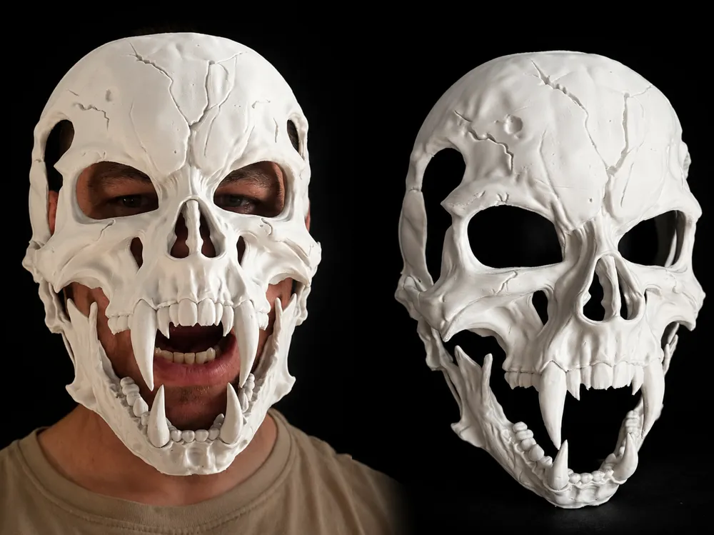 Pieza para disfraz o exhibición: SKULL MASK. Referencia del modelo original.