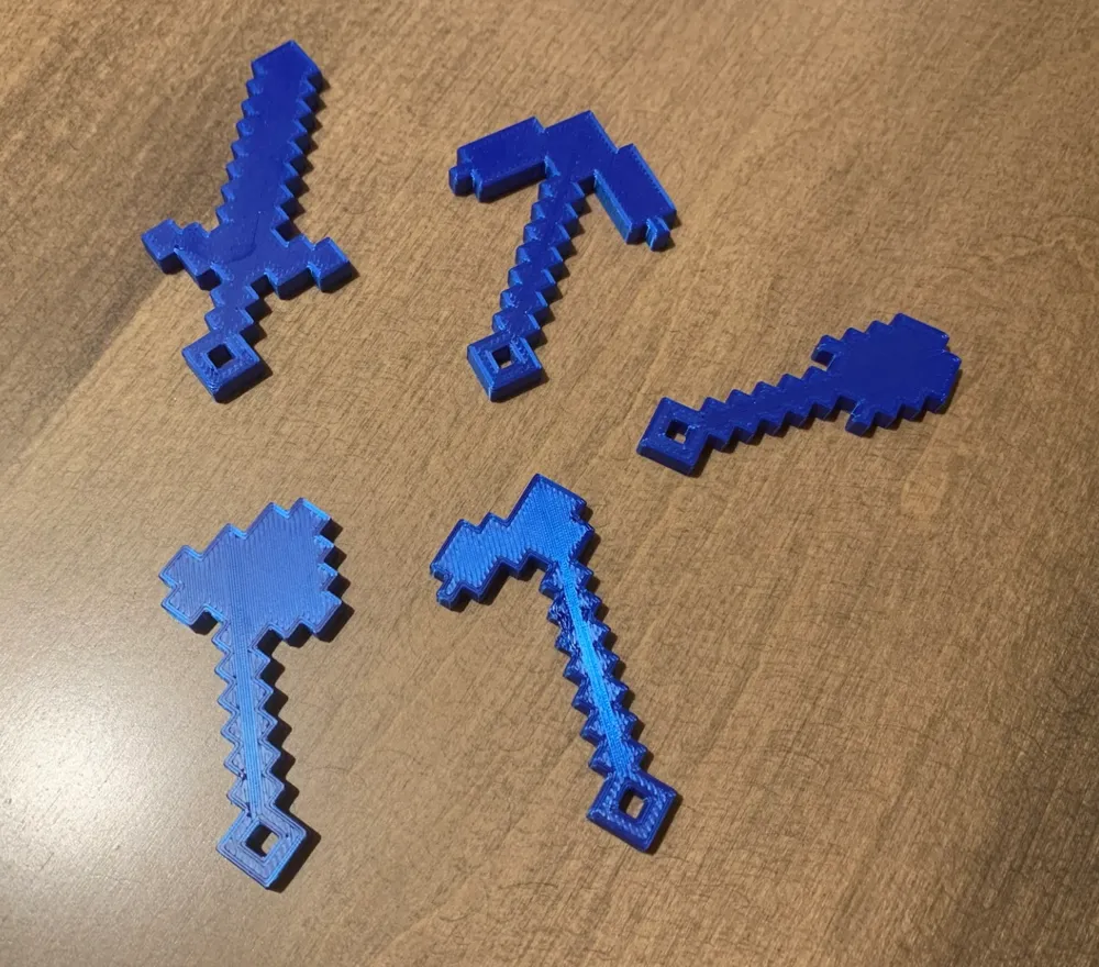 Minecraft Tools with Keychain Hole我的世界钥匙扣 by Eks - MakerWorld