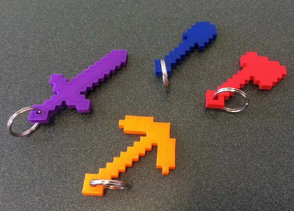 Minecraft Tools with Keychain Hole我的世界钥匙扣 by Eks - MakerWorld