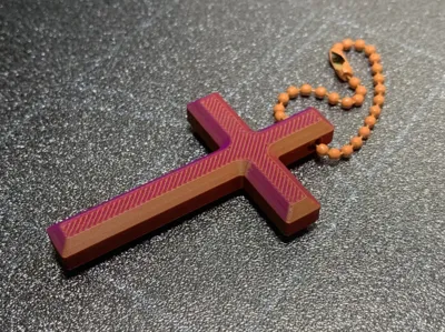 Simple Cross Charm Keychain