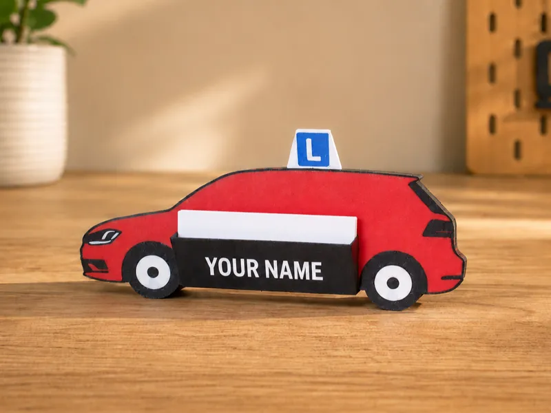 Driving School Business Card Holder |Editable name