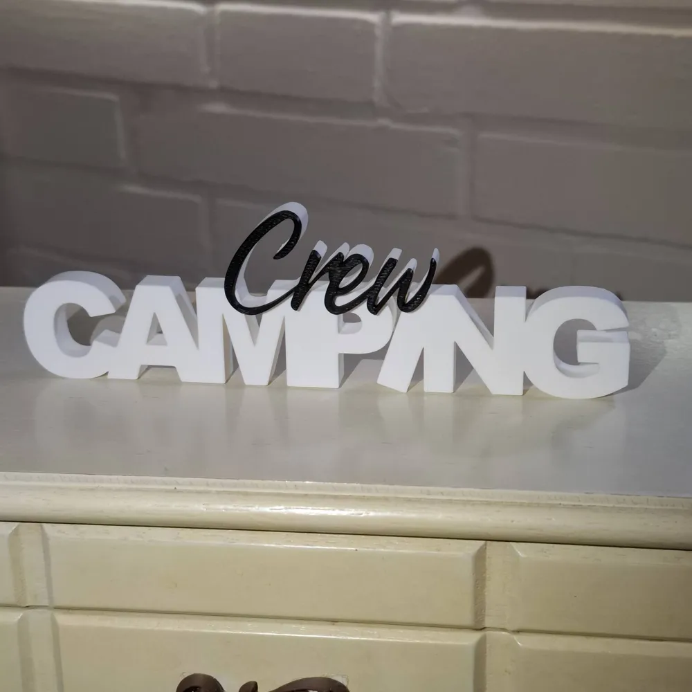 Camping Crew - Lettering - Free 3D Print Model - MakerWorld