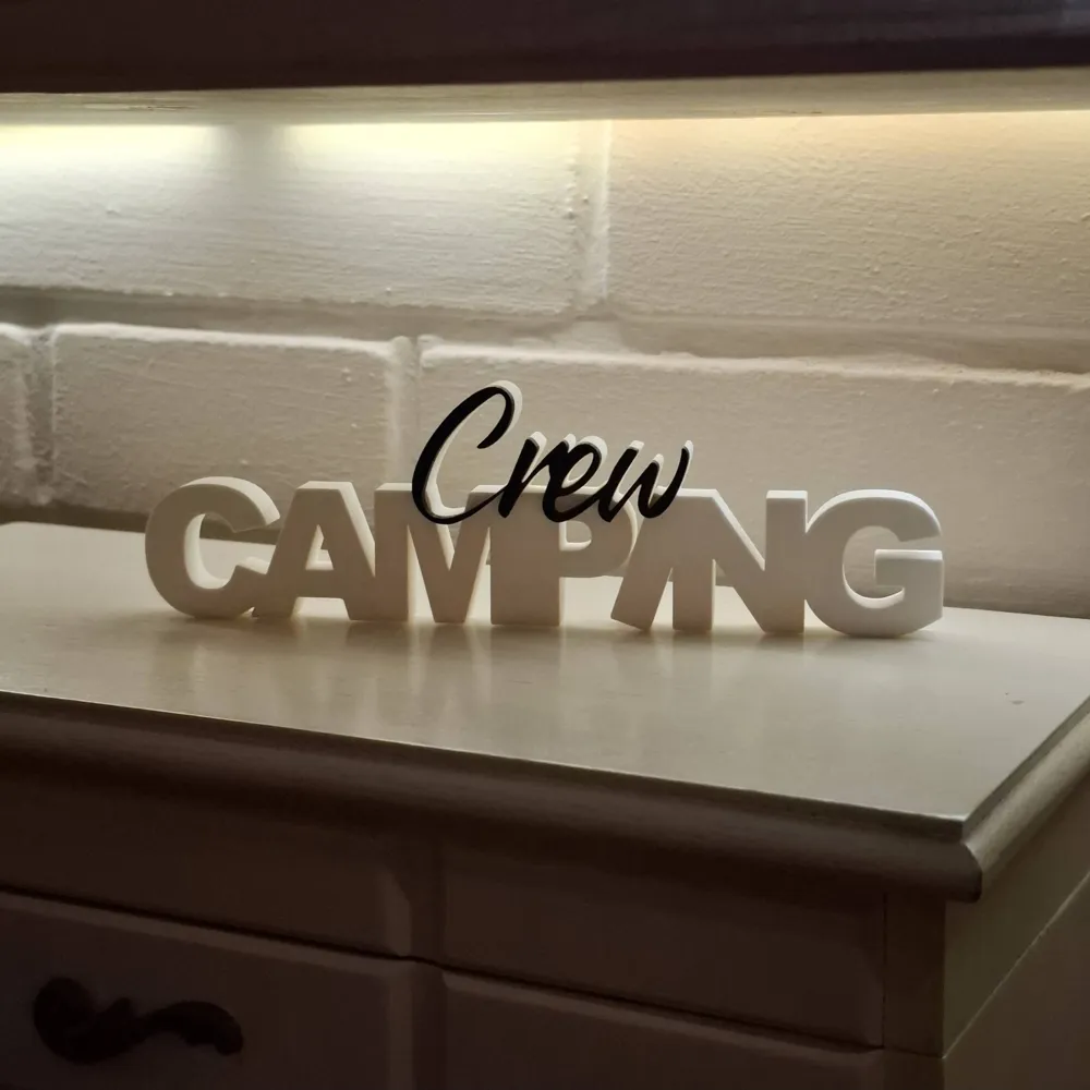Camping Crew - Lettering - Free 3D Print Model - MakerWorld