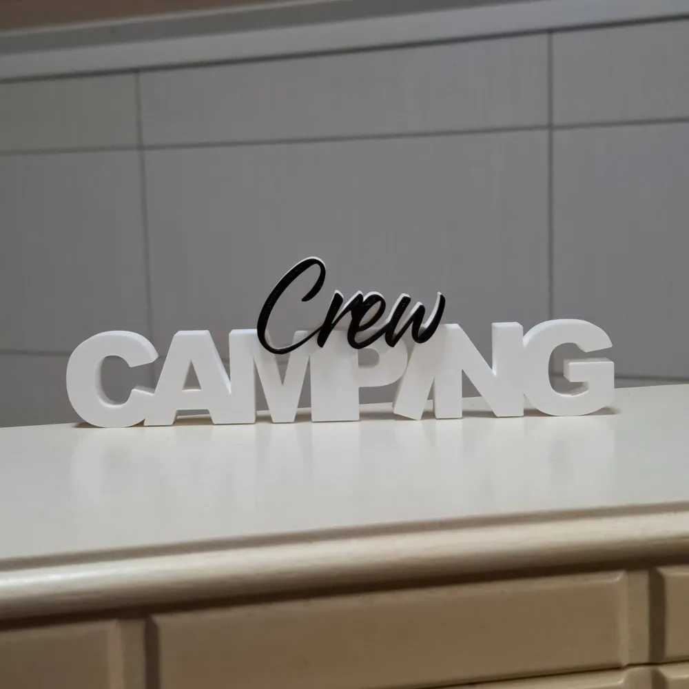 Camping Crew - Lettering - Free 3D Print Model - MakerWorld
