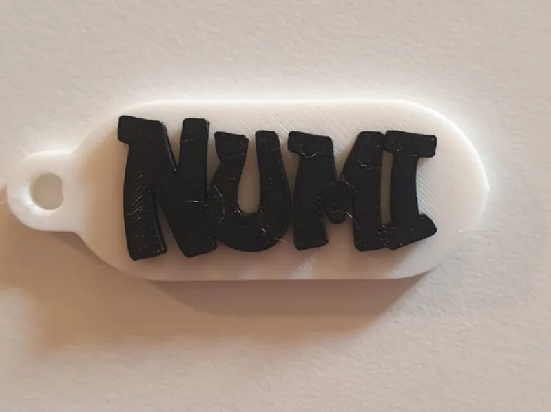 Portachiavi con scritta Numi stile graffito
