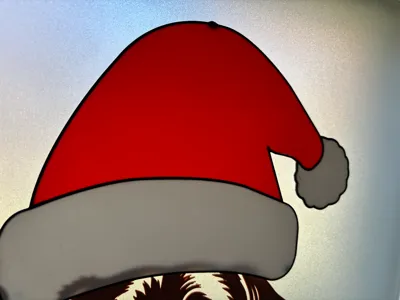 Christmas Hat Window Art