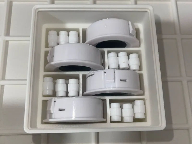 Gridfinity round hygrometer stackable storage