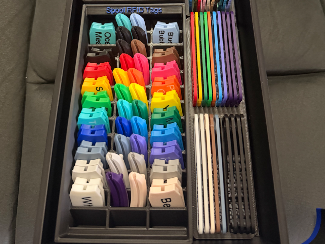 Spool RFID Tag Organiser Tray (4x2 Gridfinity)