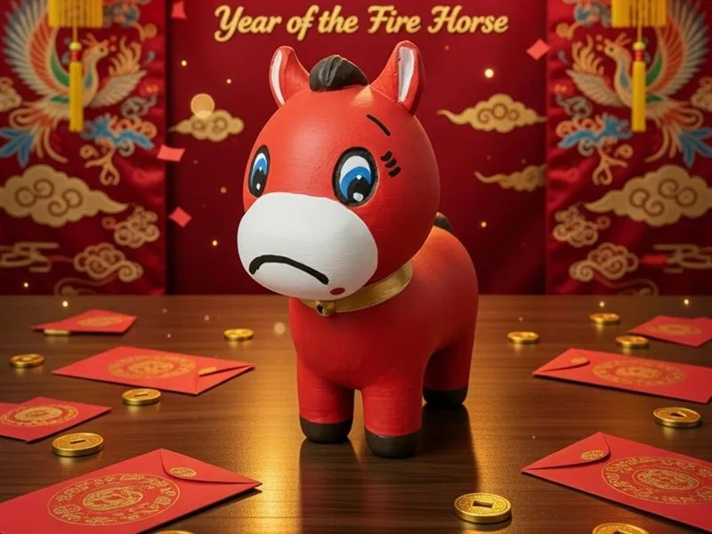Fire Horse 2026 Crying Sad Plush