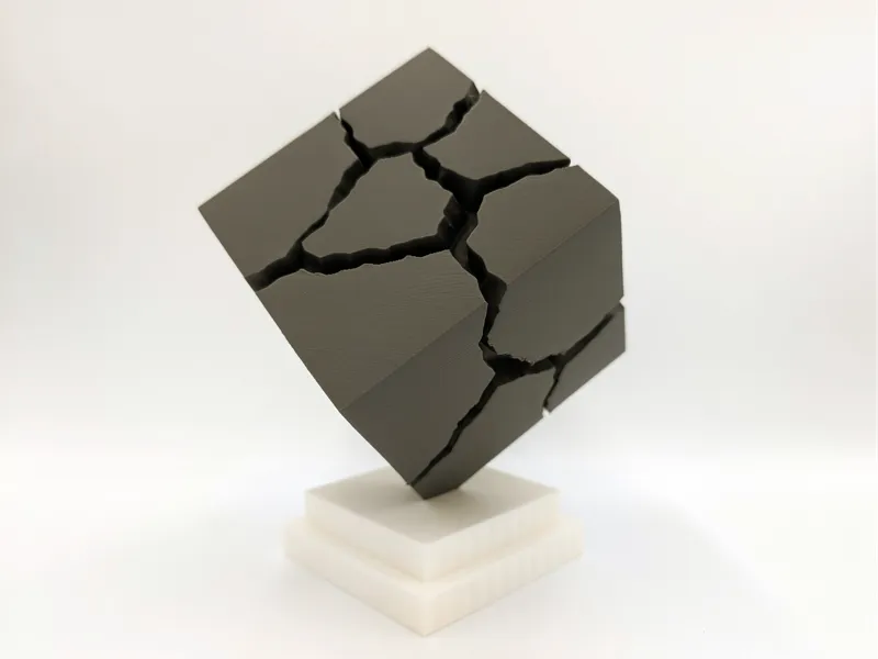 Fractured Cube Desk Sculpture