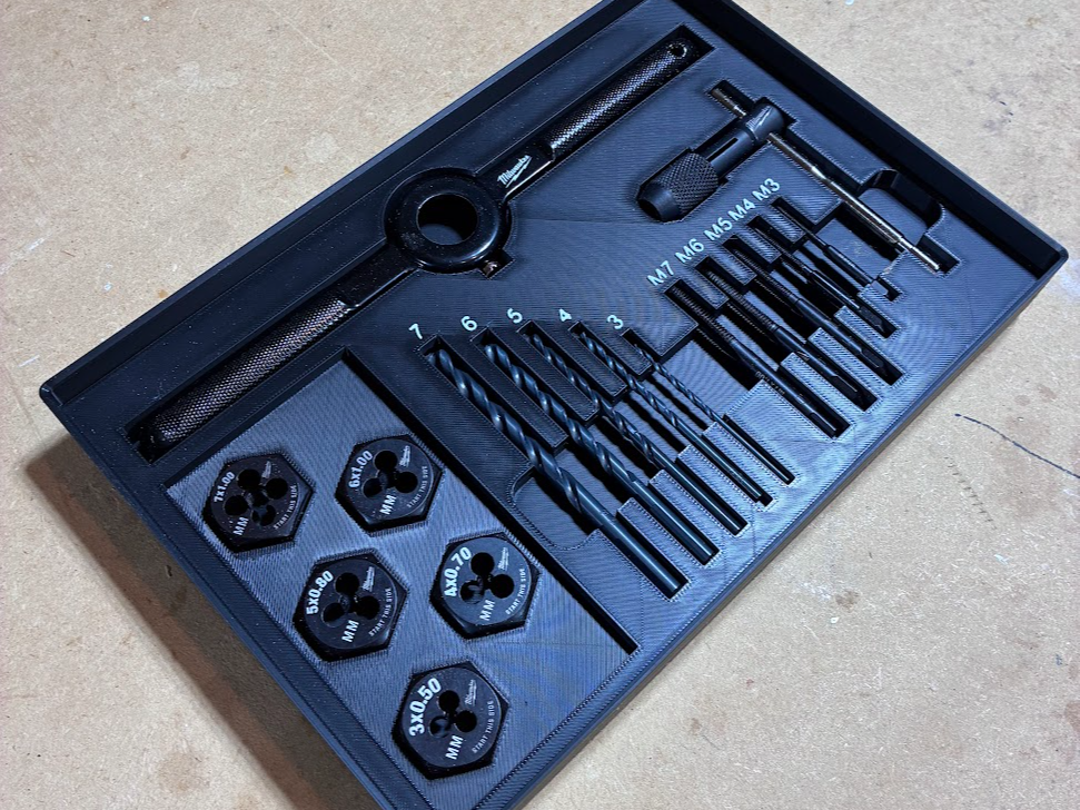 Gridfinity Milwaukee 17 pc Tap & Die Set Organizer