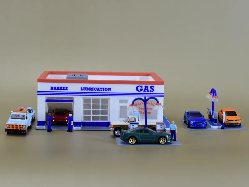 1/64 Scale Vintage Gas Station