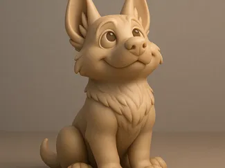 Cartoon Style German Shepherd Puppy Model