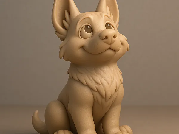 Figurine chiot berger allemand style cartoon