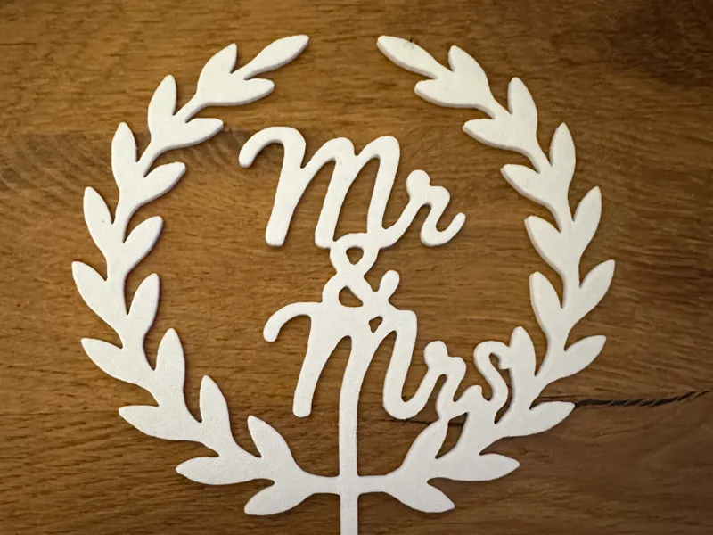 Mr & Mrs Cake Topper Lorbeerkranz  Hochzeit & Deko