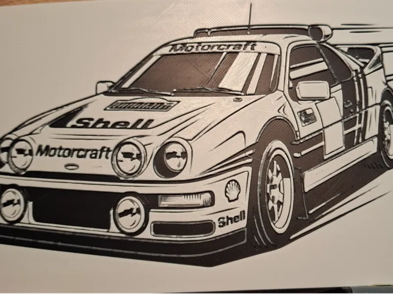 Hueforge Image of a Ford RS200 Rally Car - Large