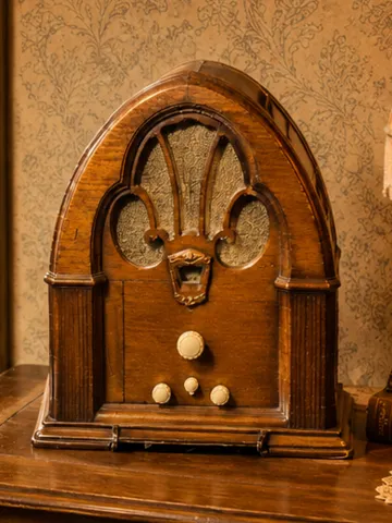 Figura decorativa: Miniature 1920 Cathedral Radio — vista de referencia 2