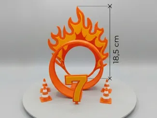 Adorno para torta de cumpleaños estilo Hot Wheels