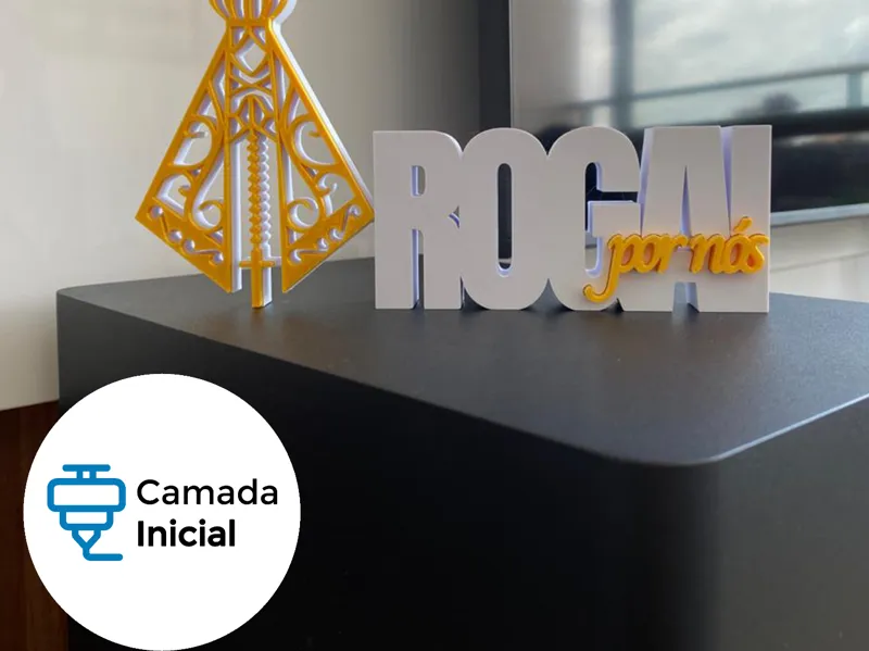 Placa Decorativa 3D “Rogai por Nós”