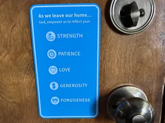 Short prayer sign for leaving / entering your home