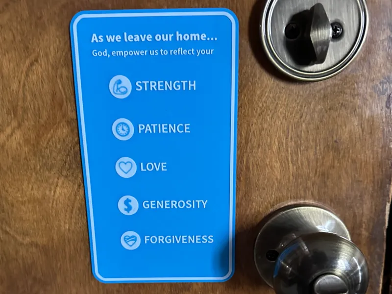 Short prayer sign for leaving / entering your home