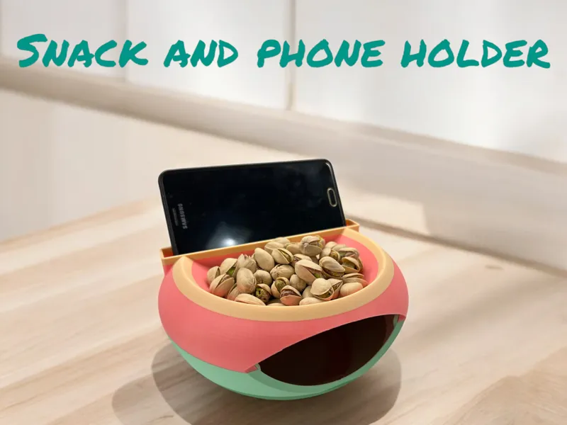 Snack and phone holder