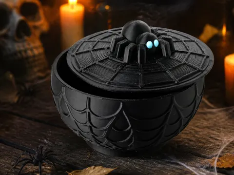 Organizador: Spider Web Storage Bowl - Halloween Trinket Box — referencia de MakerWorld