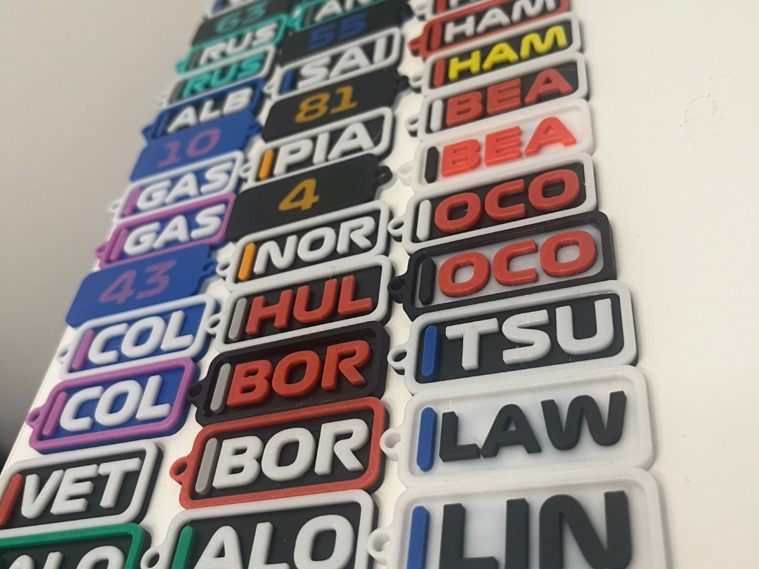 F1 Driver Tags Keychain 2026 SEASON