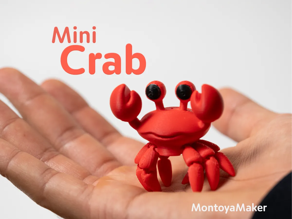 Mini Crab – Articulated & Keychain by 🔵 MontoyaMaker MakerWorld: Download Free 3D Models - 3D model önizlemesi