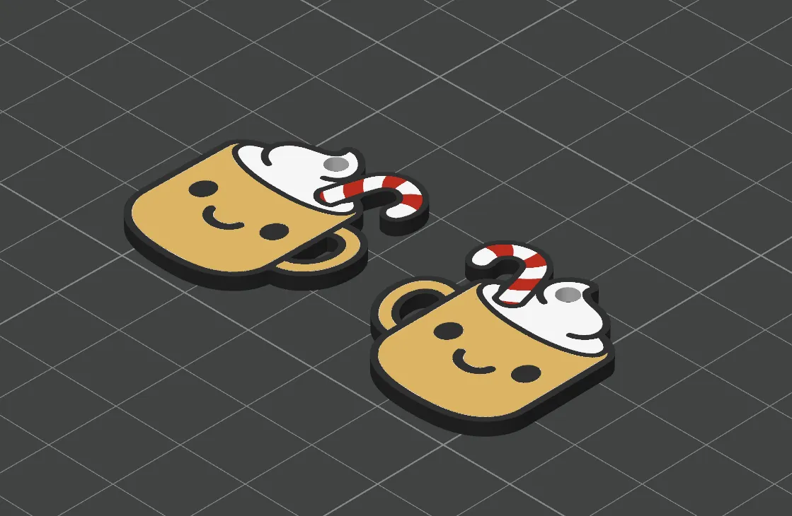 Boucles d'oreilles tasse de chocolat chaud kawaii view 3
