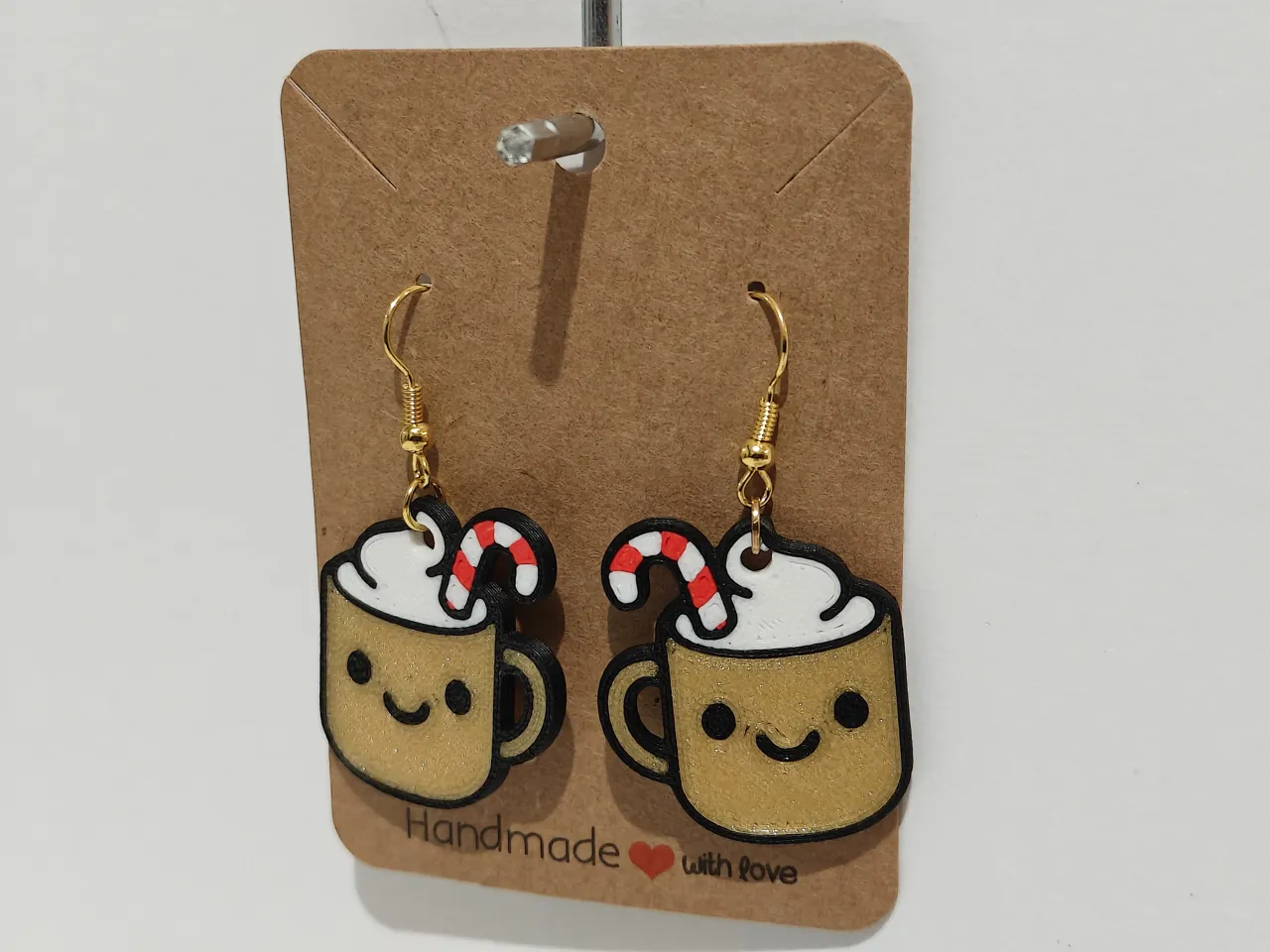 Boucles d'oreilles tasse de chocolat chaud kawaii view 2