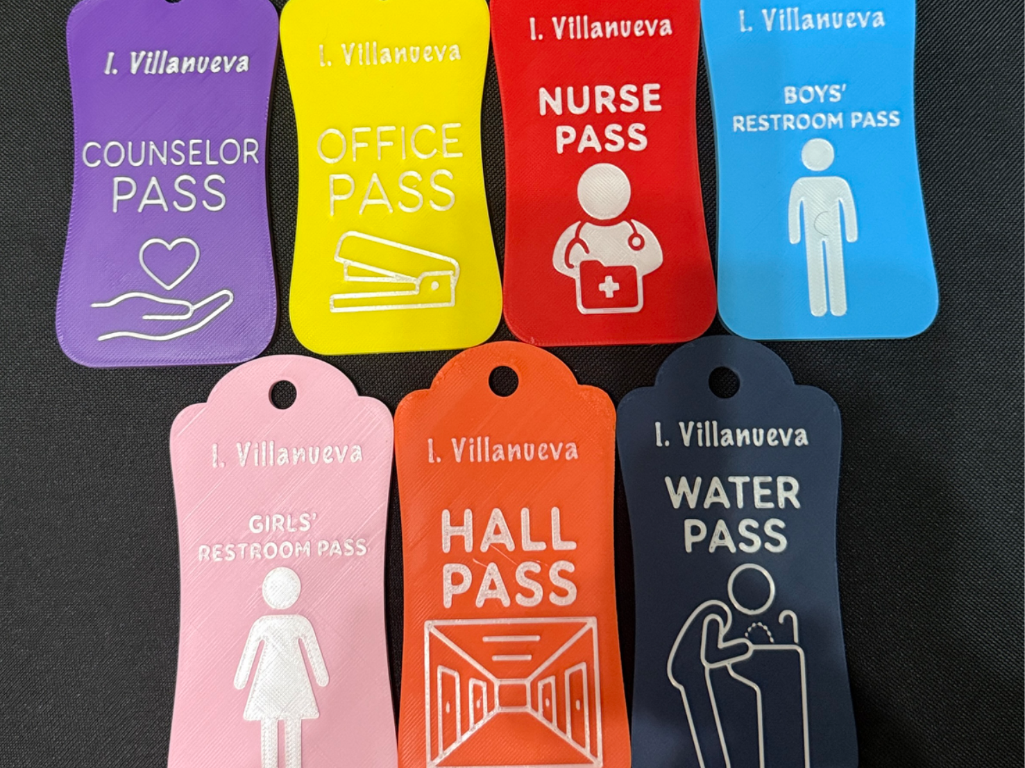 Custom **editable** School Hall Passes