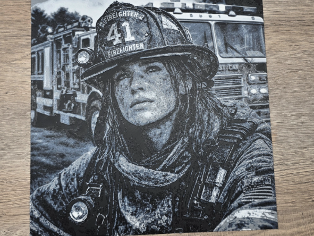 Feuerwehrfrau - Hueforge