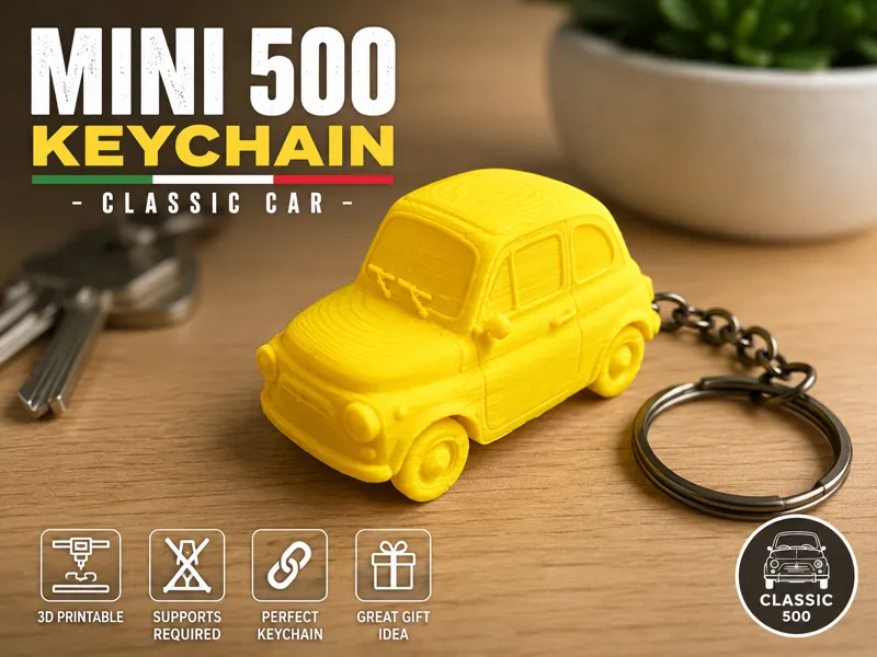 Mini 500 Keychain - Classic Car