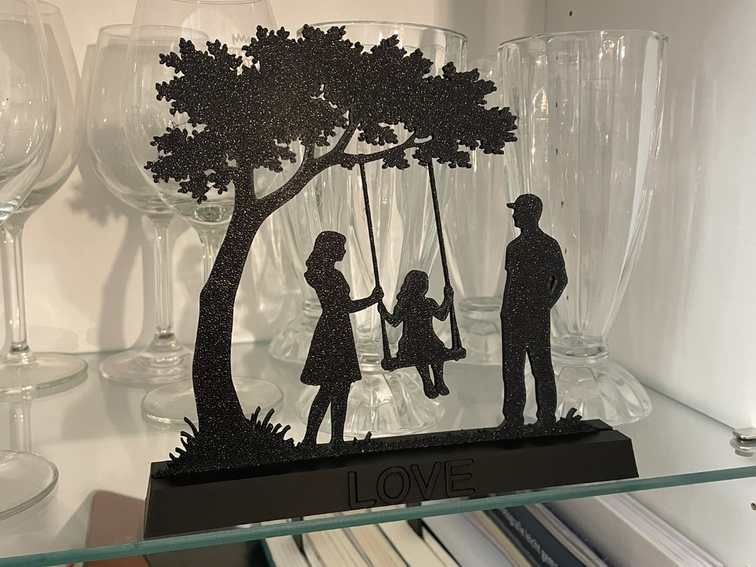 Familie Mama Papa mit Kind Dekoration 