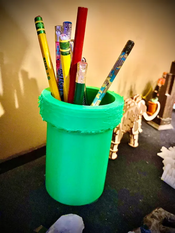 Pot à crayons tuyau Mario