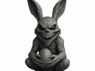 Scary Easter Bunny Statue