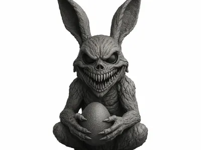 Scary Easter Bunny Statue