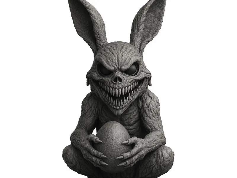 Scary Easter Bunny Statue